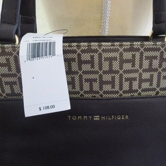 TOMMY HILFIGER. TH Monogram Brown Tote . Authentic ! $ 108.00 - Picture 3 of 12